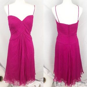 🆕 TADASHI SHOJI Fuscia Silk Cocktail Dress 10
